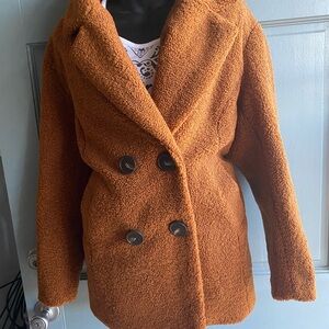 Women's Double-Breasted Tan Coat